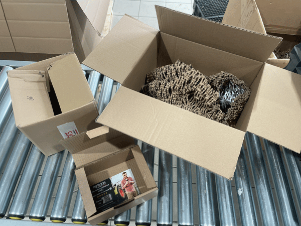 cartons de tailles différentes